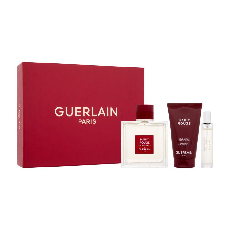 Guerlain Habit Rouge Set cadou Apă de toaletă 100 ml + apă de toaletă 10 ml + gel de duș 75 ml