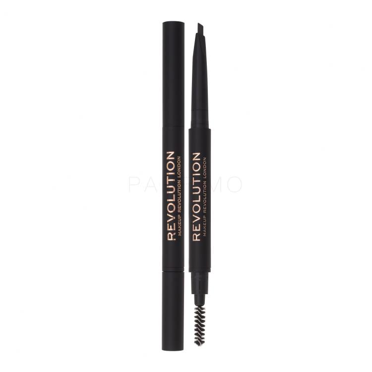 Makeup Revolution London Duo Brow Definer Creion pentru femei 0,25 g Nuanţă Dark Brown