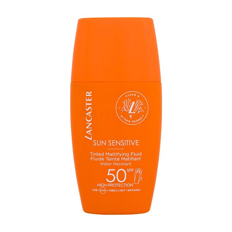 Lancaster Sun Sensitive Tinted Mattifying Fluid SPF50 Pentru ten pentru femei 30 ml Cutie cu defect