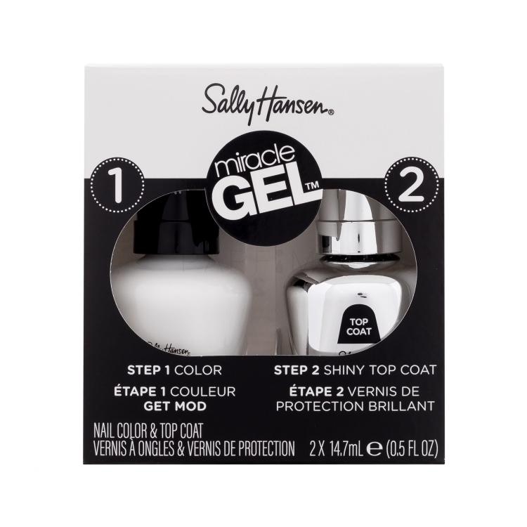 Sally Hansen Miracle Gel Set cadou Lac de unghii gel Miracle Gel 14,7 ml + lac gel de finish Miracle Gel Shiny Top Coat 14,7 ml