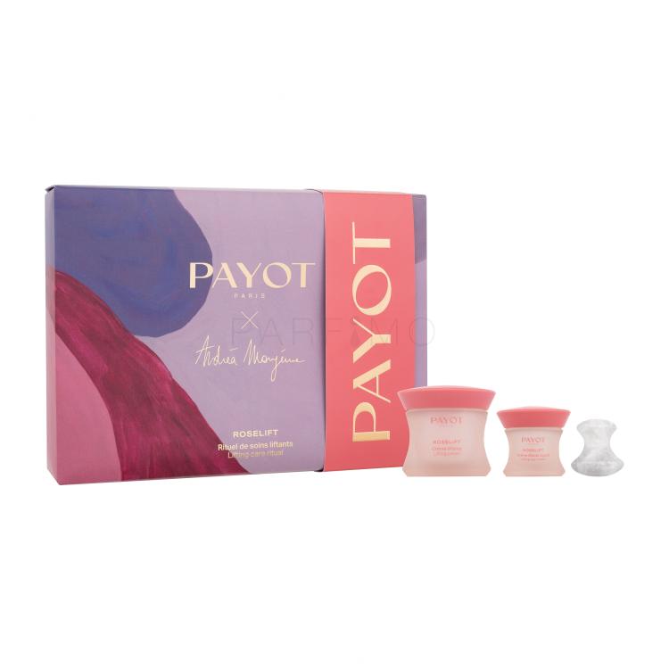 PAYOT Roselift Lifting Cares Ritual x Andréa Mongénie Set cadou Cremă pentru față Roselift Lifting Cream 50 ml + cremă pentru ochi Roselift Lifting Eye Cream 15 ml + piatră de masaj pentru față