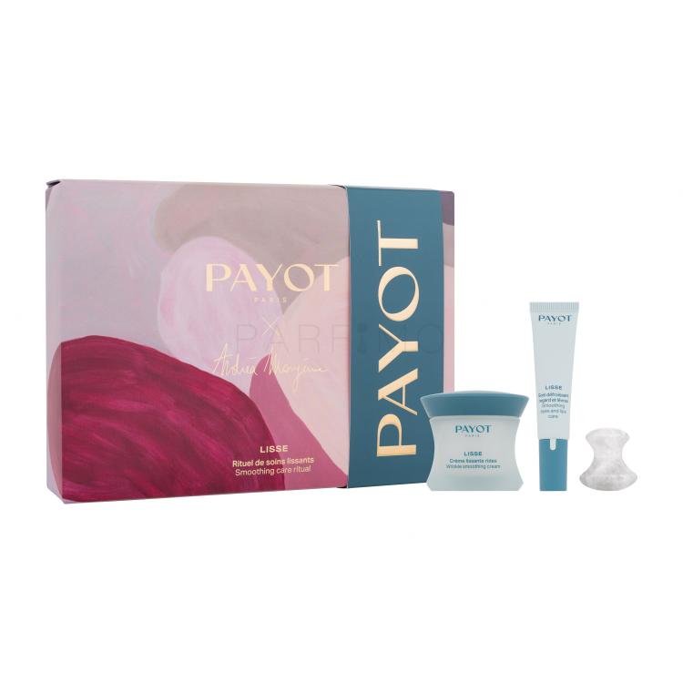 PAYOT Lisse Smoothing Care Ritual x Andréa Mongénie Set cadou Cremă pentru față Lisse Wrinkle Smoothing Cream 50 ml + cremă pentru conturul ochilor și buzelor Lisse Smoothing Eyes &amp; Lips Care 15 ml + piatră de masaj pentru față