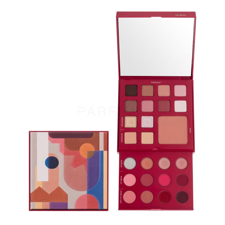 Pupa Pupart M Make-Up Palette Burgundy Palete de machiaj pentru femei 18,8 g