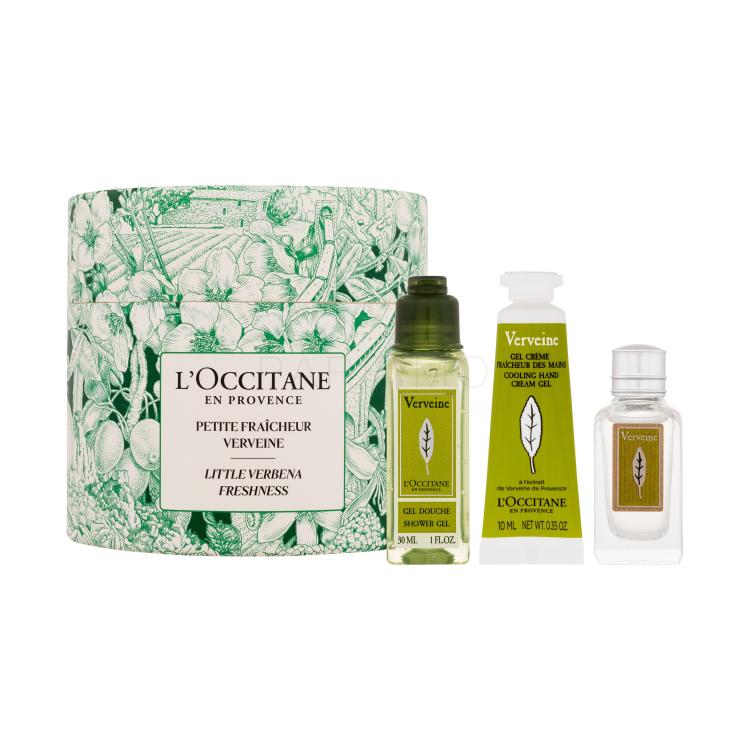 L&#039;Occitane Verveine Set cadou Apă de toaletă Verbena 7,5 ml + gel de duș Verbena Shower Gel 30 ml + cremă de mâini Verbena Cooling Hand Cream Gel 10 ml