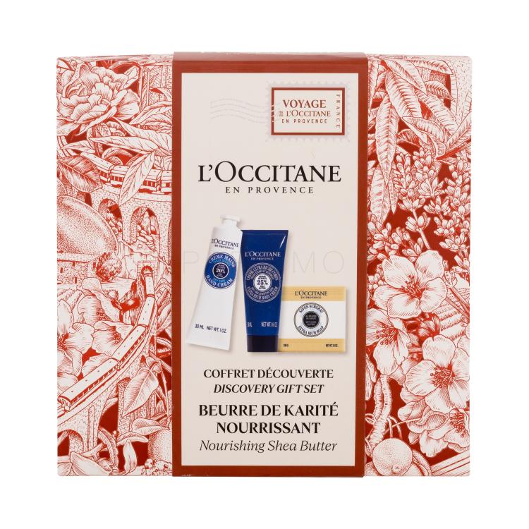 L&#039;Occitane Shea Butter Discovery Gift Set Set cadou Cremă de mâini Shea Butter Hand Cream 30 ml + cremă de corp Shea Butter Ultra Rich Body Cream 20 ml + săpun solid Shea Milk Extra Rich Soap 100 g