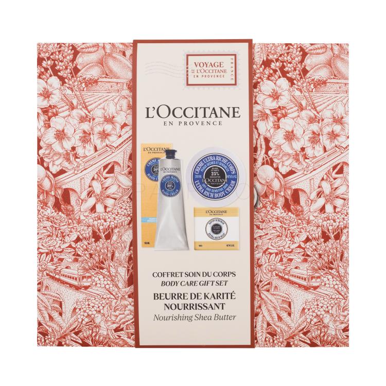 L&#039;Occitane Shea Butter Body Care Gift Set Set cadou Cremă de corp Shea Butter Ultra Rich Body Cream 200 ml + cremă de mâini Shea Butter Hand Cream 150 ml + săpun solid Shea Milk Extra Rich Soap 100 g