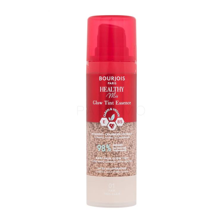 BOURJOIS Paris Healthy Mix Clean &amp; Vegan Glow Tint Essence Fond de ten pentru femei 30 ml Nuanţă 01 Fair