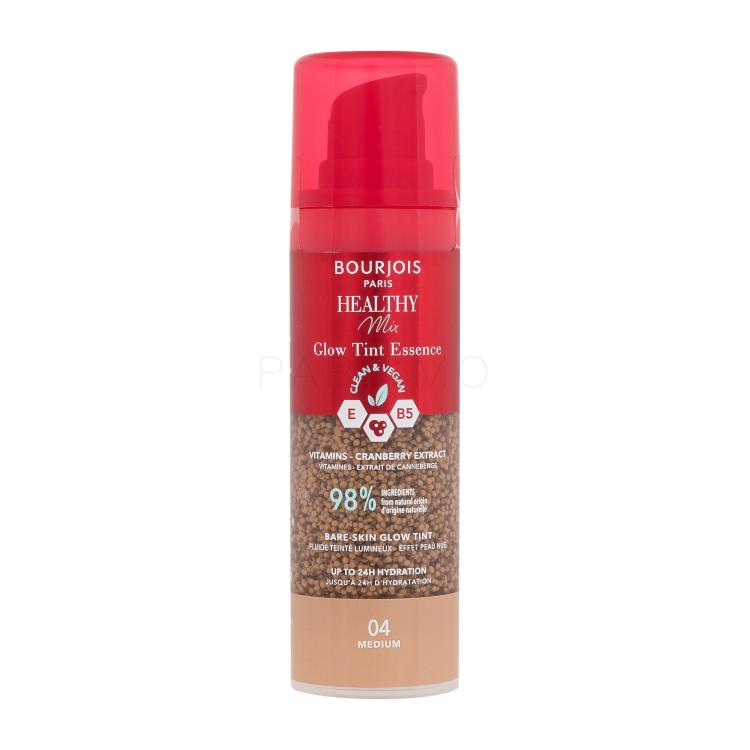 BOURJOIS Paris Healthy Mix Clean &amp; Vegan Glow Tint Essence Fond de ten pentru femei 30 ml Nuanţă 04 Medium