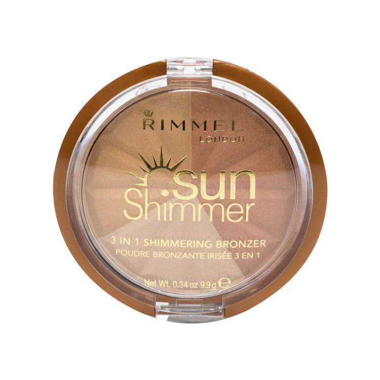 Rimmel London Sun Shimmer 3in1 Bronzante pentru femei 9,9 g Nuanţă 001 Gold Princess