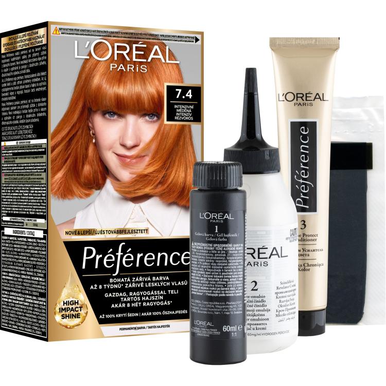 L&#039;Oréal Paris Préférence Vopsea de păr pentru femei 60 ml Nuanţă 7.4/74