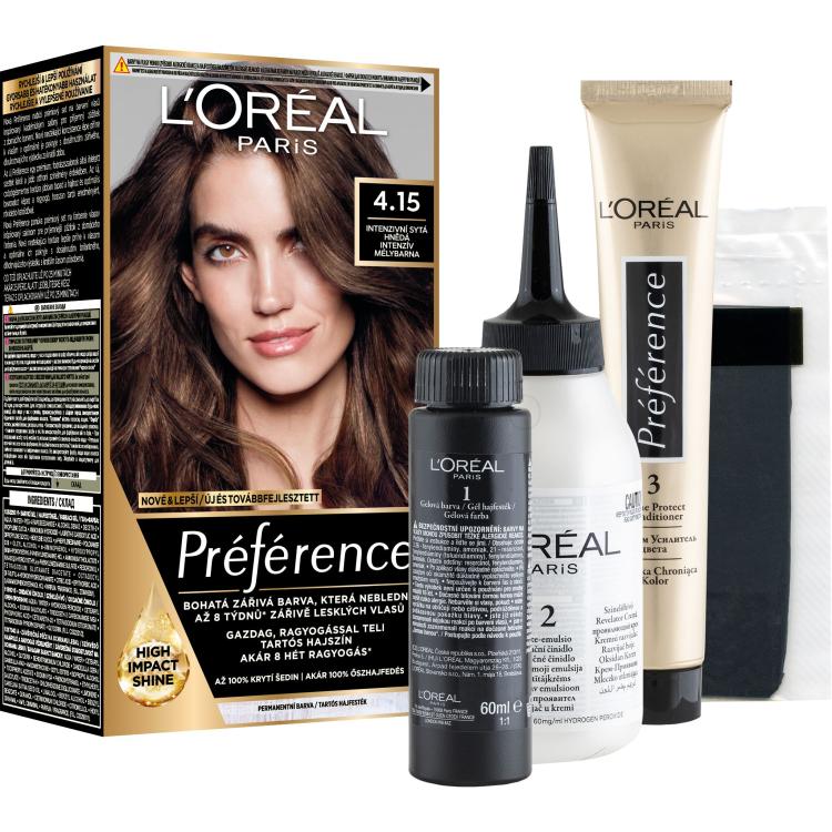 L&#039;Oréal Paris Préférence Vopsea de păr pentru femei 60 ml Nuanţă 4.15