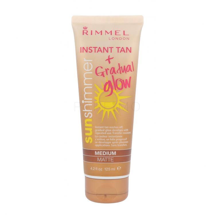 Rimmel London Sun Shimmer Instant Tan Gradual Glow Matte Autobronzant pentru femei 125 ml Nuanţă Medium Matte