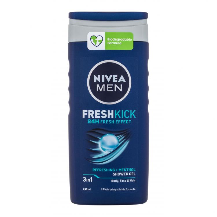 Nivea Men Fresh Kick Shower Gel 3in1 Gel de duș pentru bărbați 250 ml