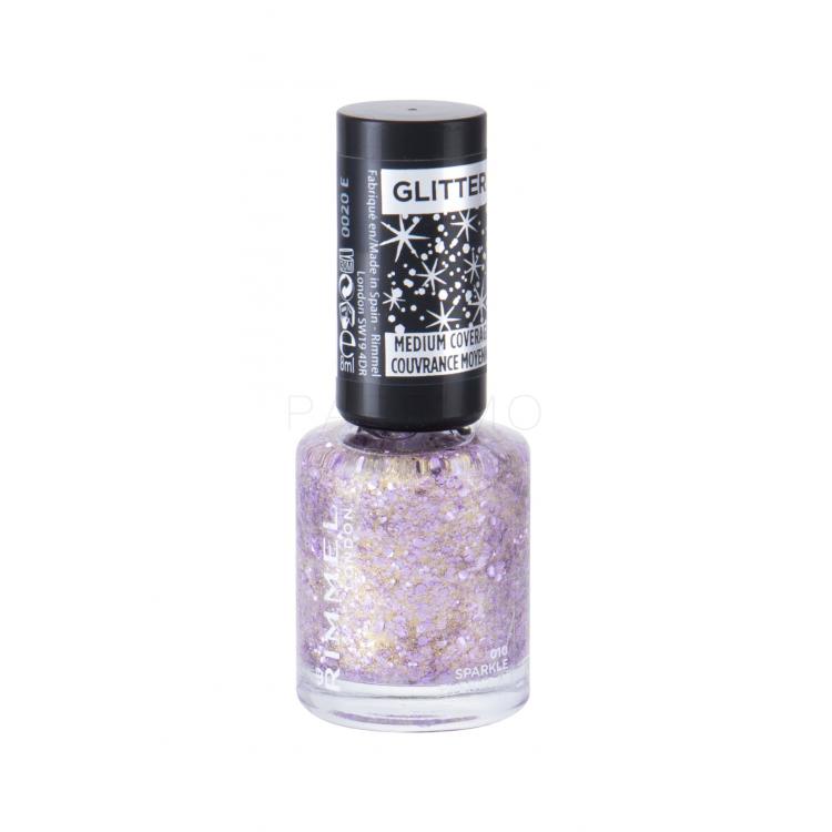 Rimmel London Glitter Medium Coverage Lac de unghii pentru femei 8 ml Nuanţă 010 Sparkle Every Day