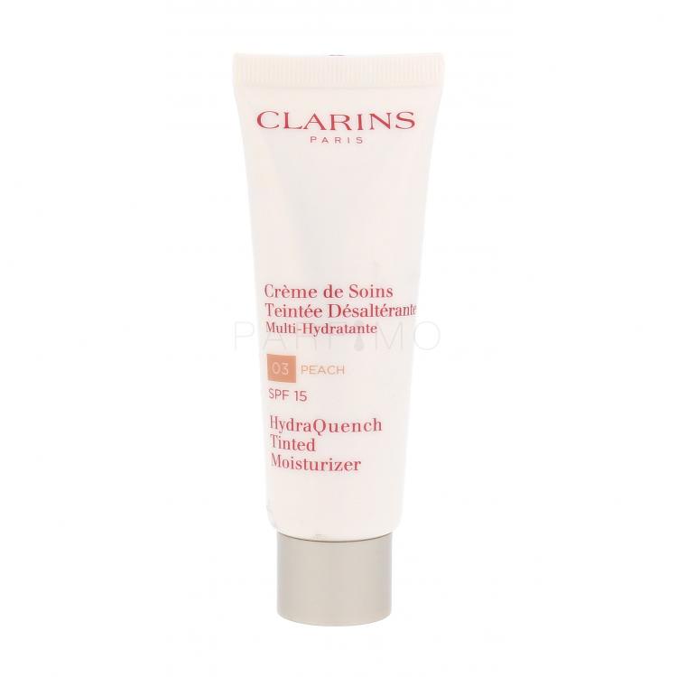 Clarins HydraQuench Tinted Moisturizer SPF15 Cremă de zi pentru femei 50 ml Nuanţă 03 Peach tester