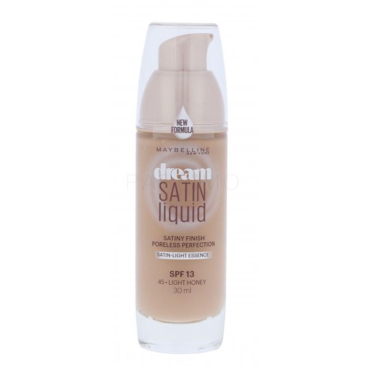 Maybelline Dream Satin Liquid SPF13 Fond de ten pentru femei 30 ml Nuanţă 45 Light Honey