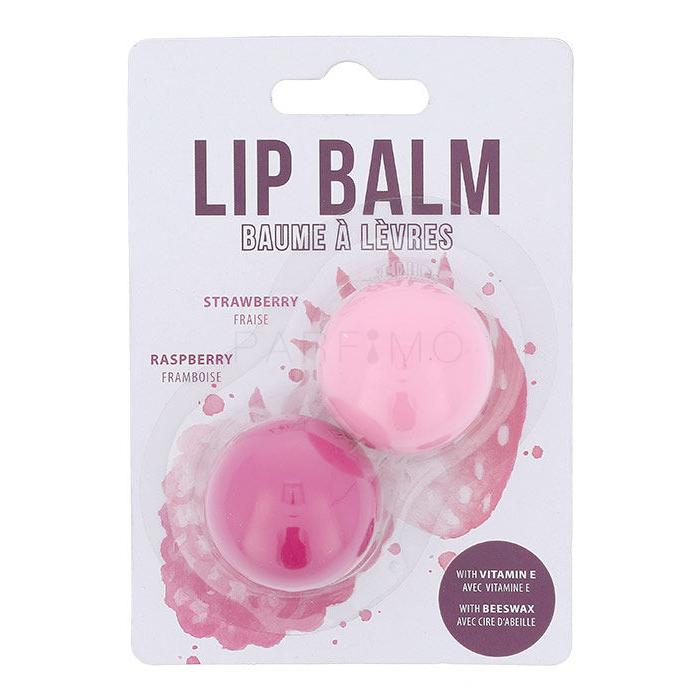 2K Lip Balm Set cadou Balsam de buze 2,8 g + Balsam de buze 2,8 g Zmeura