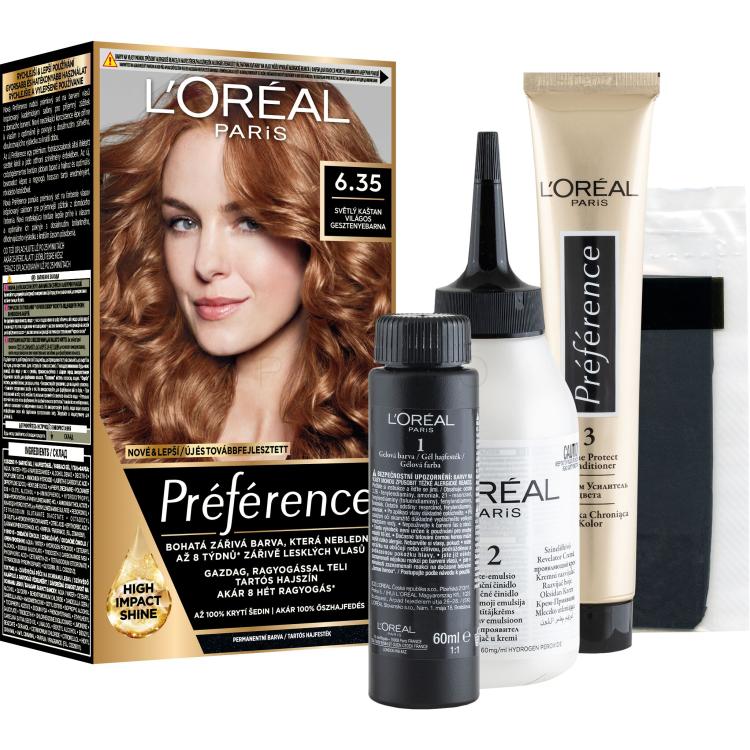 L&#039;Oréal Paris Préférence Vopsea de păr pentru femei 60 ml Nuanţă 6.35