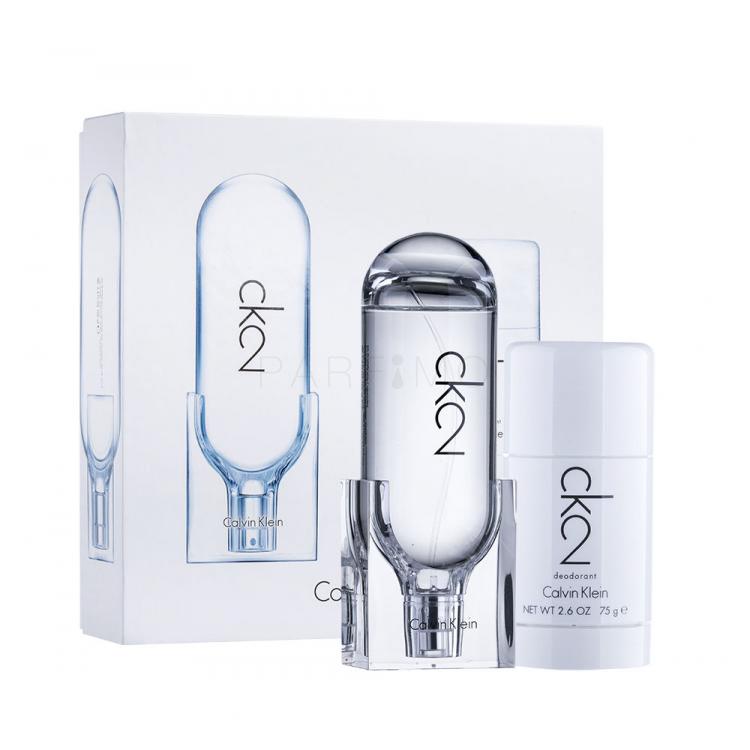 Calvin Klein CK2 Set cadou Apa de toaleta 100 ml + Deodorant  solid 75 ml