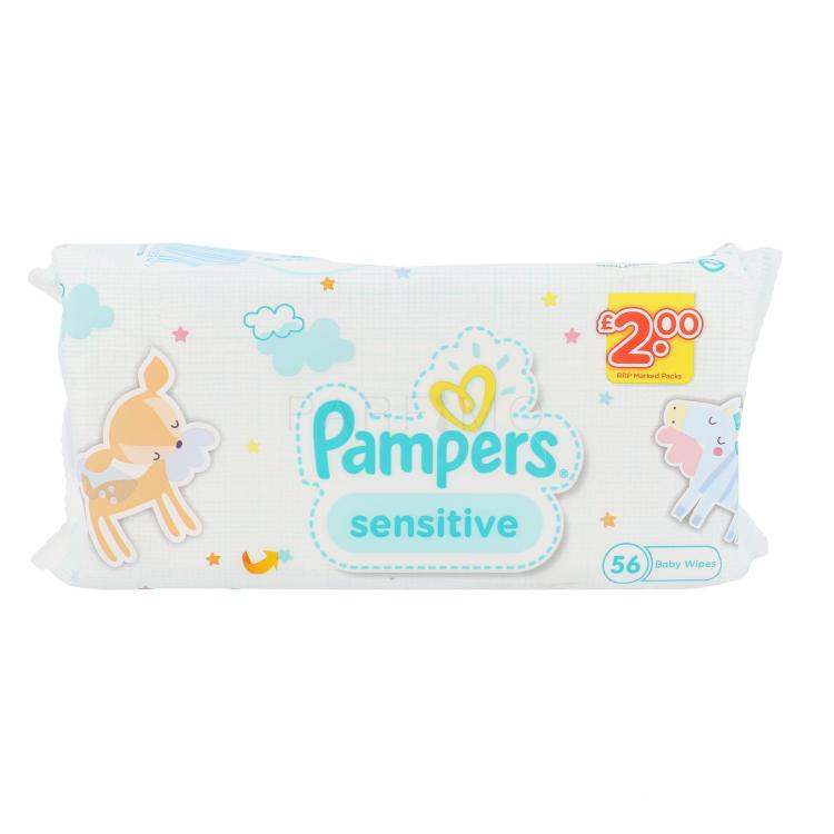 Pampers Baby Wipes Sensitive Șervețele faciale pentru copii 56 buc