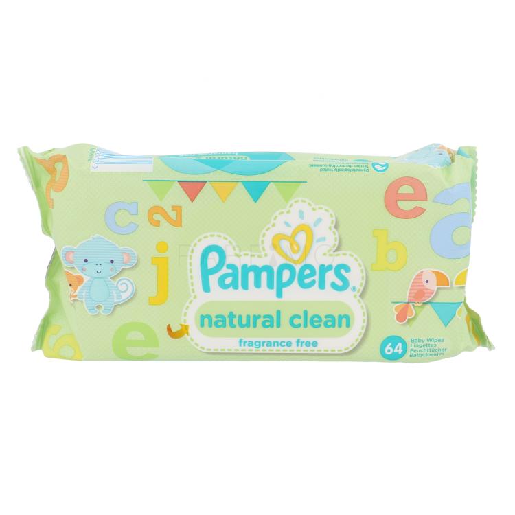 Pampers Baby Wipes Natural Clean Șervețele faciale pentru copii 64 buc