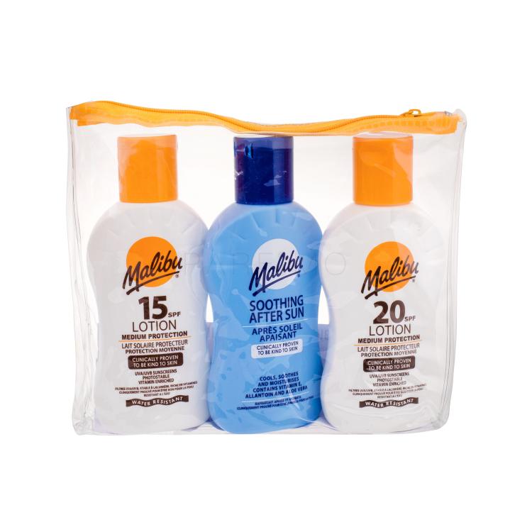 Malibu Lotion SPF20 Set cadou Lotiune solara SPF20 100 ml + Lotiune solara SPF15 100 ml + Lotiune dupa expunerea la soare 100 ml