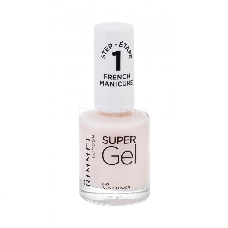 Rimmel London Super Gel French Manicure STEP1 Lac de unghii pentru femei 12 ml Nuanţă 092 Ivory Tower