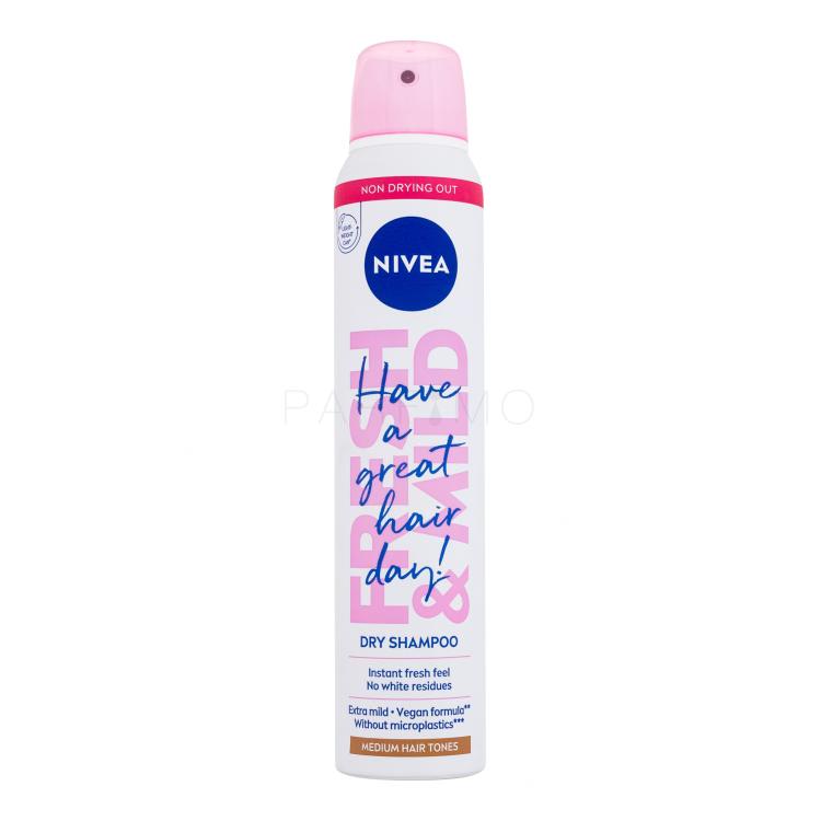 Nivea Fresh &amp; Mild Medium Hair Tones Șampon uscat pentru femei 200 ml