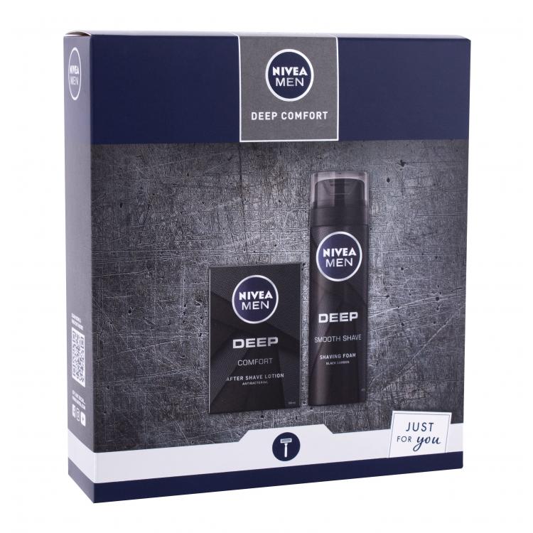 Nivea Men Deep Comfort Set cadou Lotiune dupa barbierit 100 ml + Spuma de barbierit Smooth Shave 200 ml