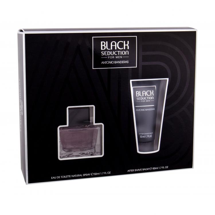 Banderas Seduction in Black Set cadou EDT 50 ml + Balsam dupa barbierit 50 ml